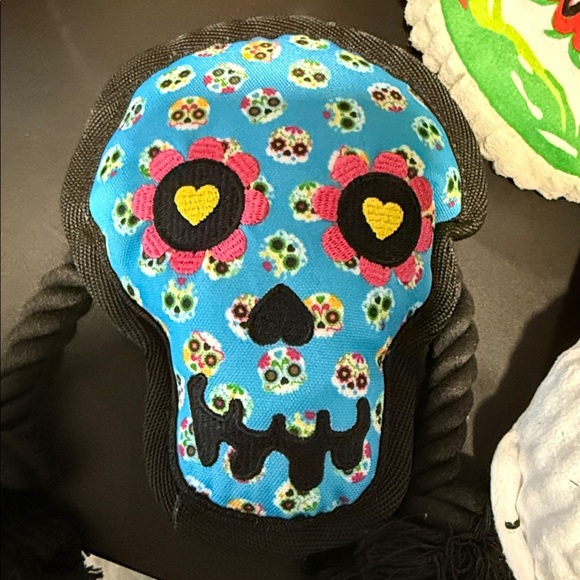 Colorful Skull Dog Toys. NWT for Halloween fun! All 3! - Picture 2 of 4